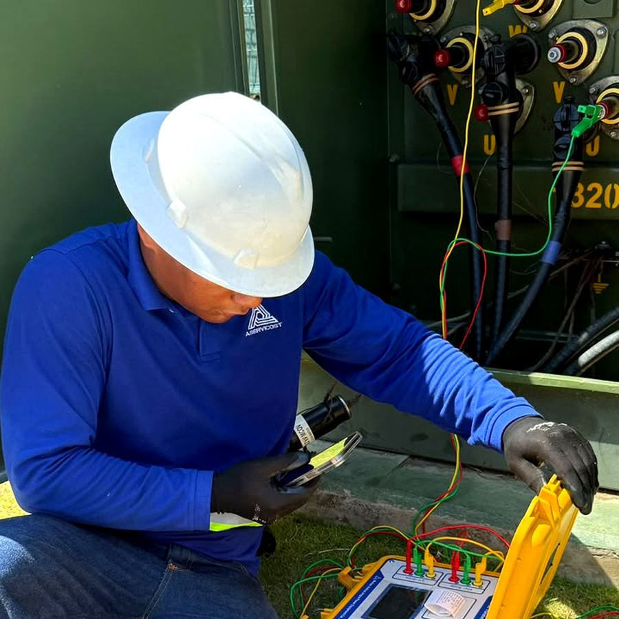 Ingeniero supervisando prueba de campo